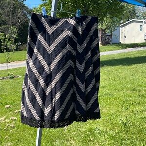 Elegant Black and White Chevron Skirt